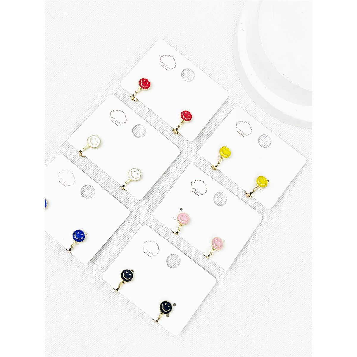 Smiley Face Clip on Earrings
