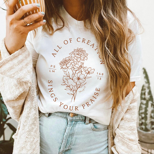 Christian Fall Graphic Tee Faith Based Bible Verse Shirt