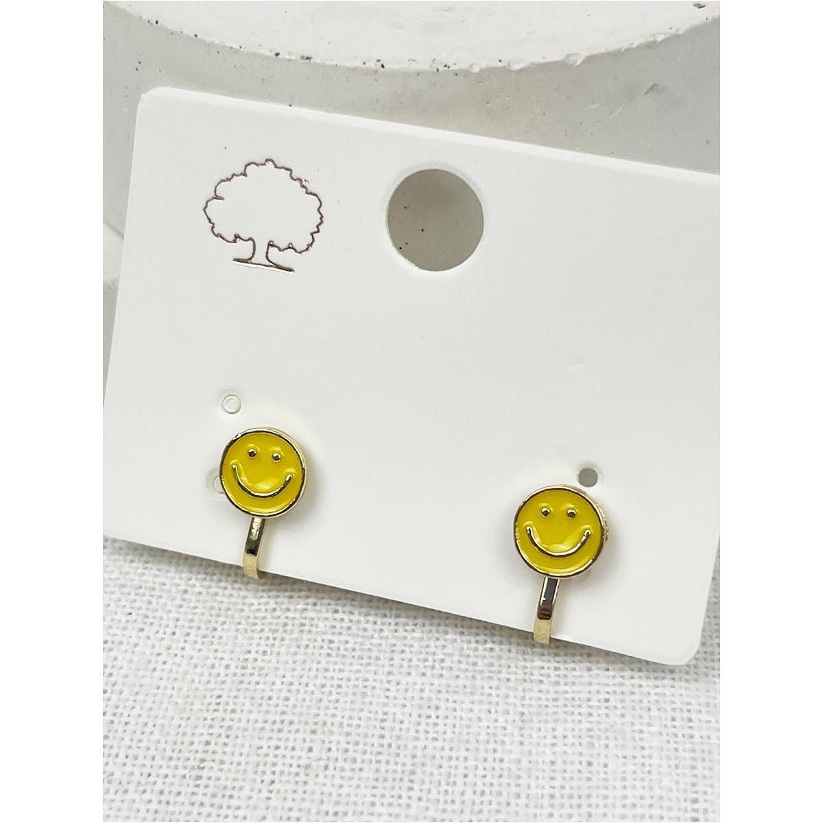 Smiley Face Clip on Earrings