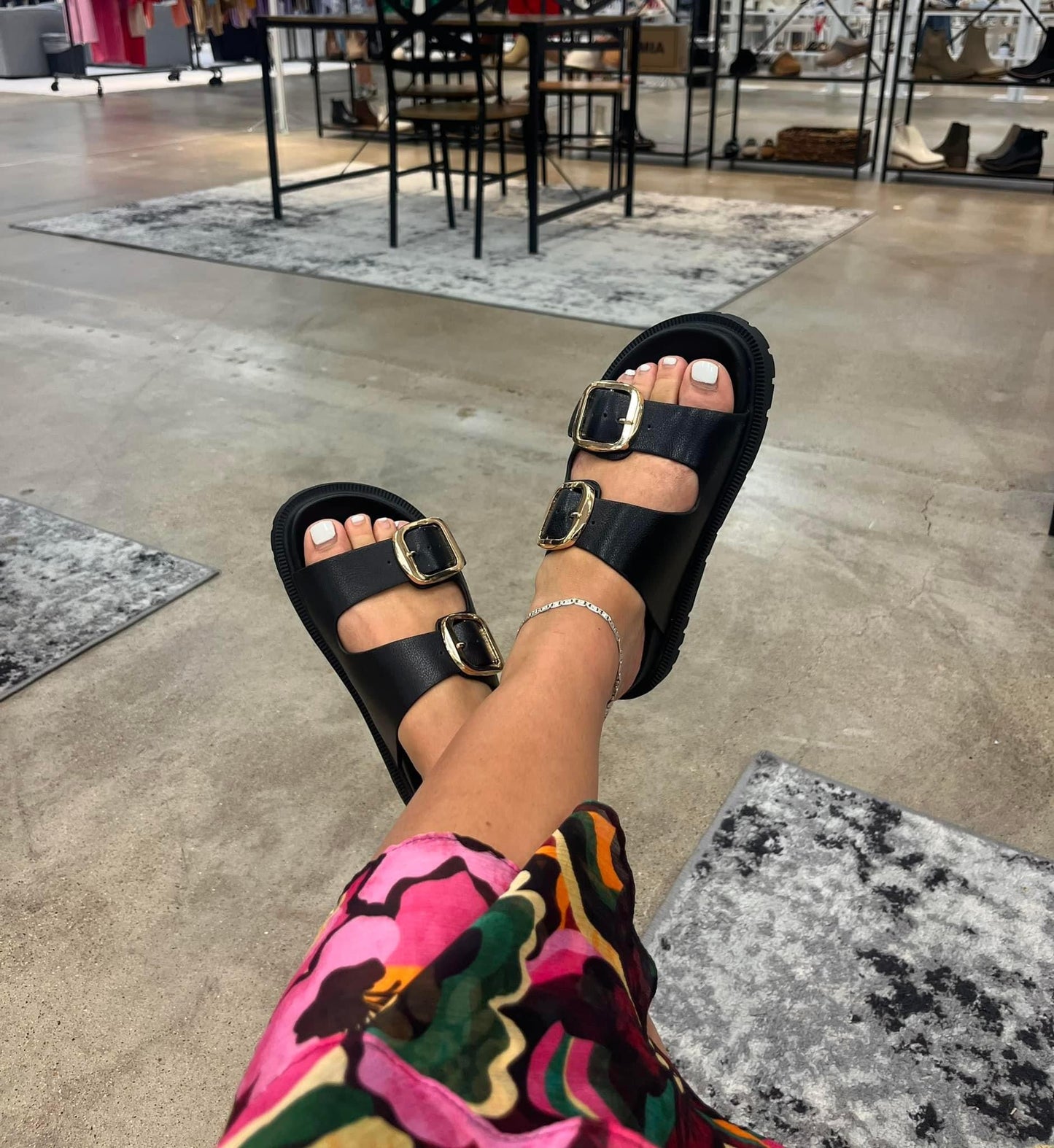 Black Mia Sandals