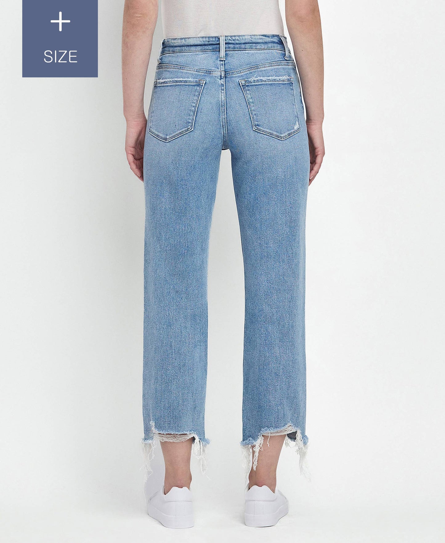 PLUS SIZE HIGH RISE REGULAR STRAIGHT JEANS T6478-P