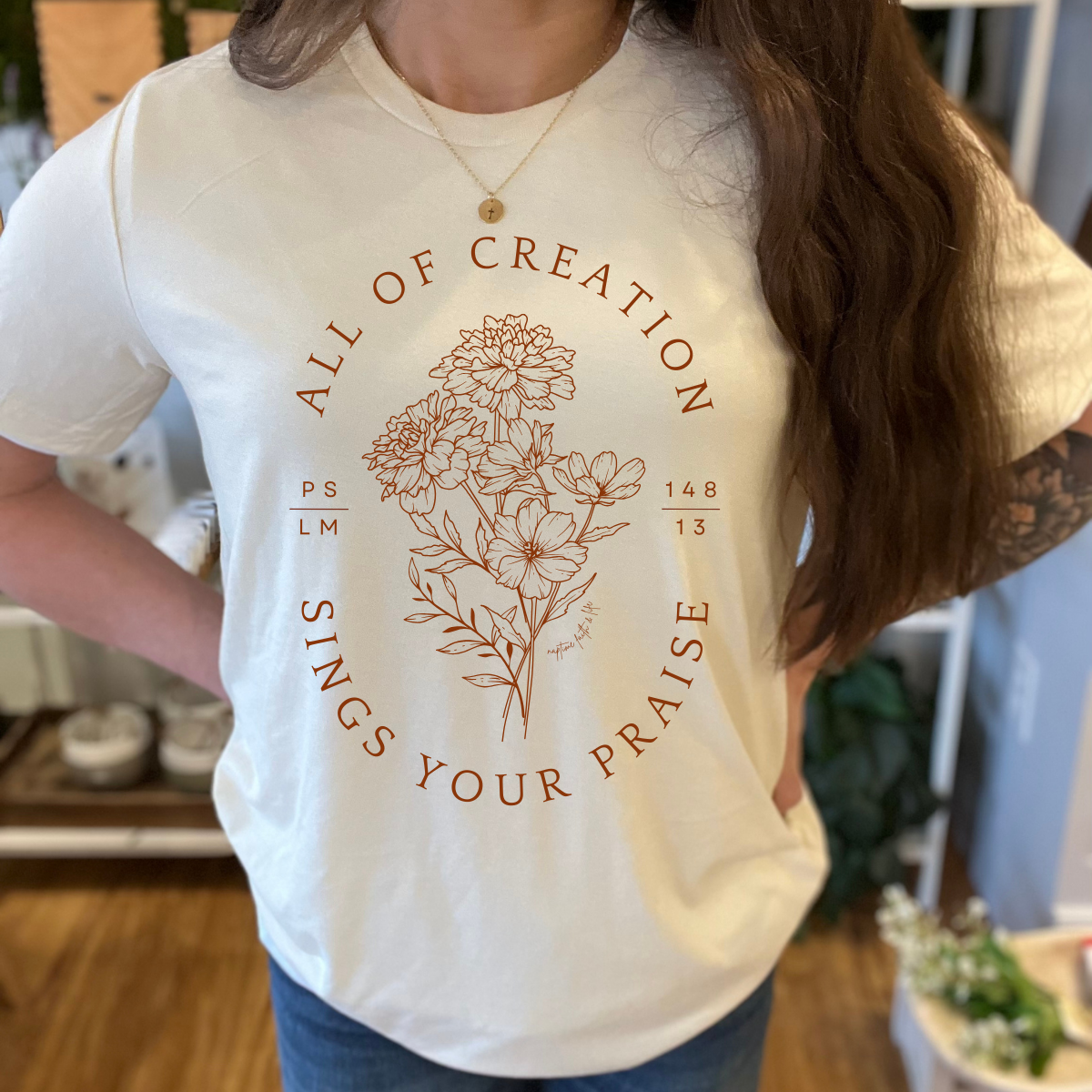 Christian Fall Graphic Tee Faith Based Bible Verse Shirt