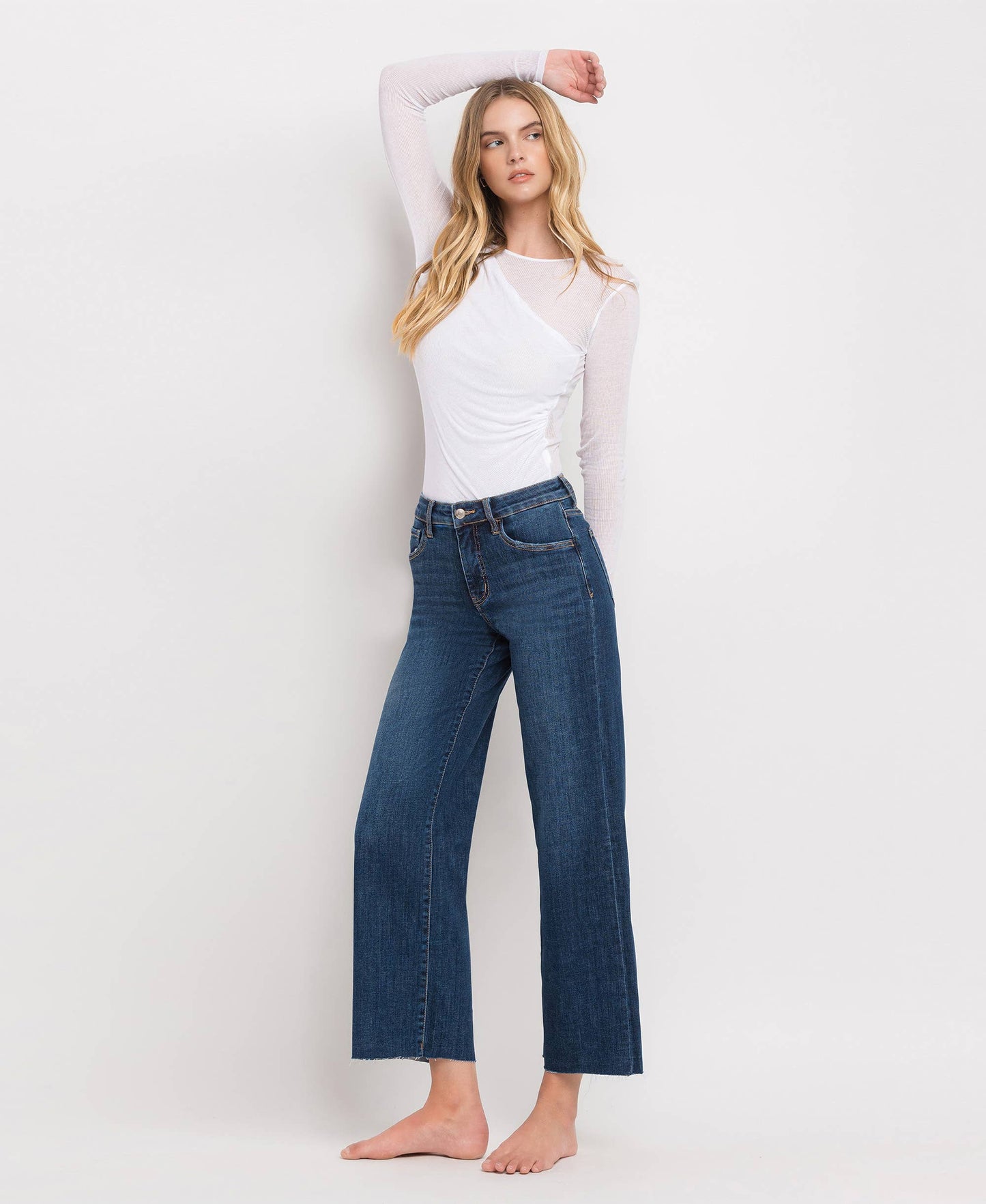TUMMY CONTROL MID RISE WIDE LEG JEANS LV1311