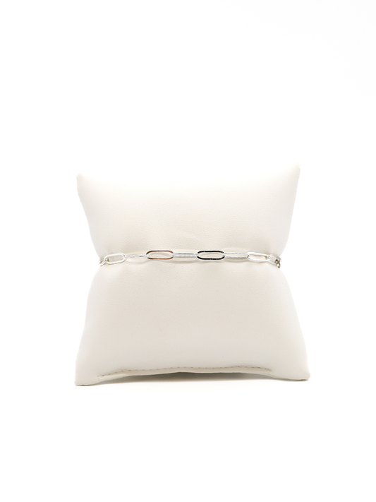 Silver Ashley Paperclip Charm Bracelet