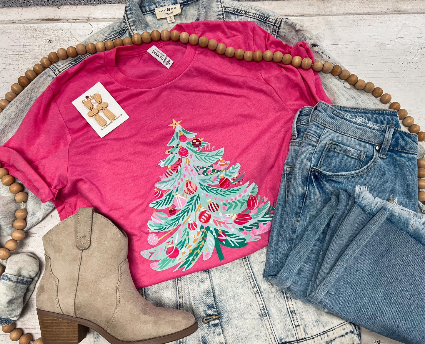 Pink Watercolor Christmas Tree