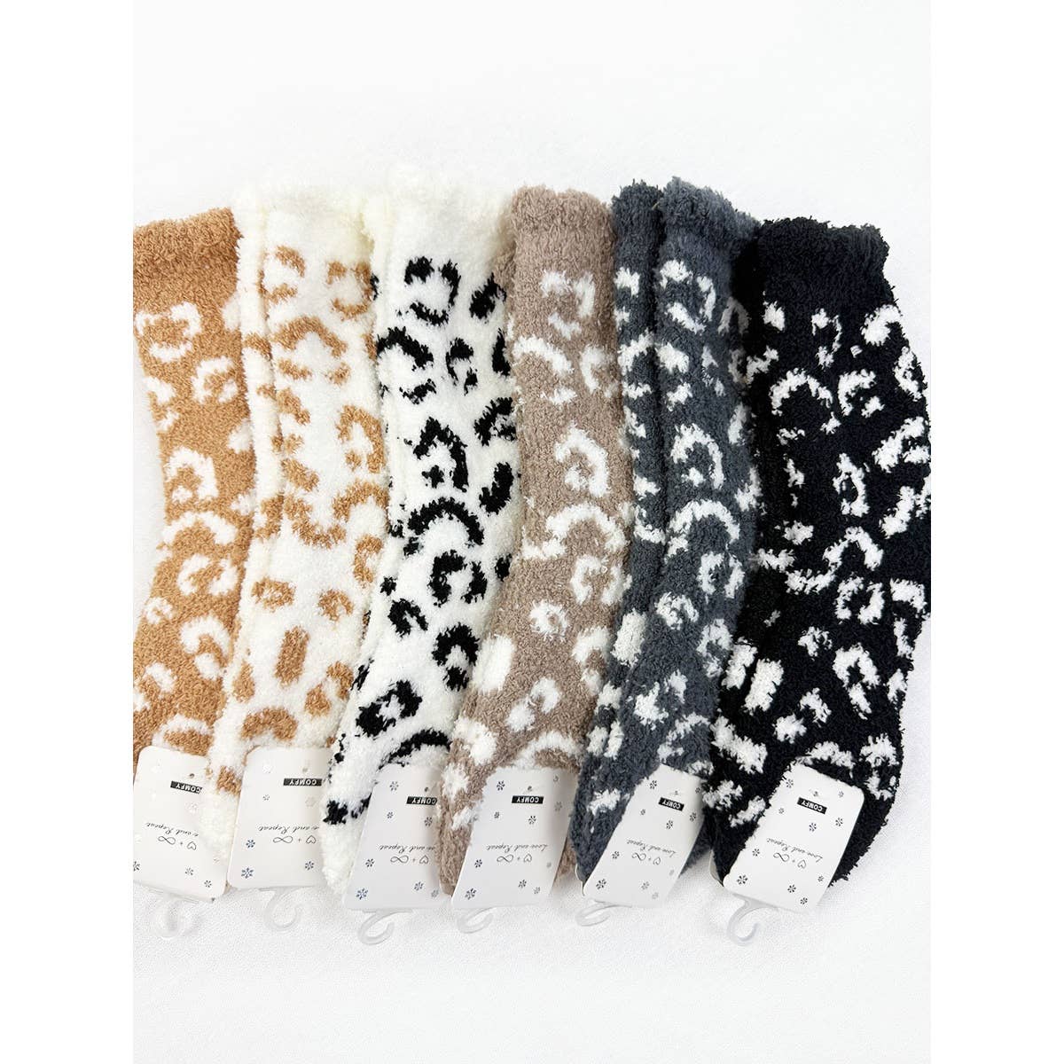 Plush Cozy Leopard Socks
