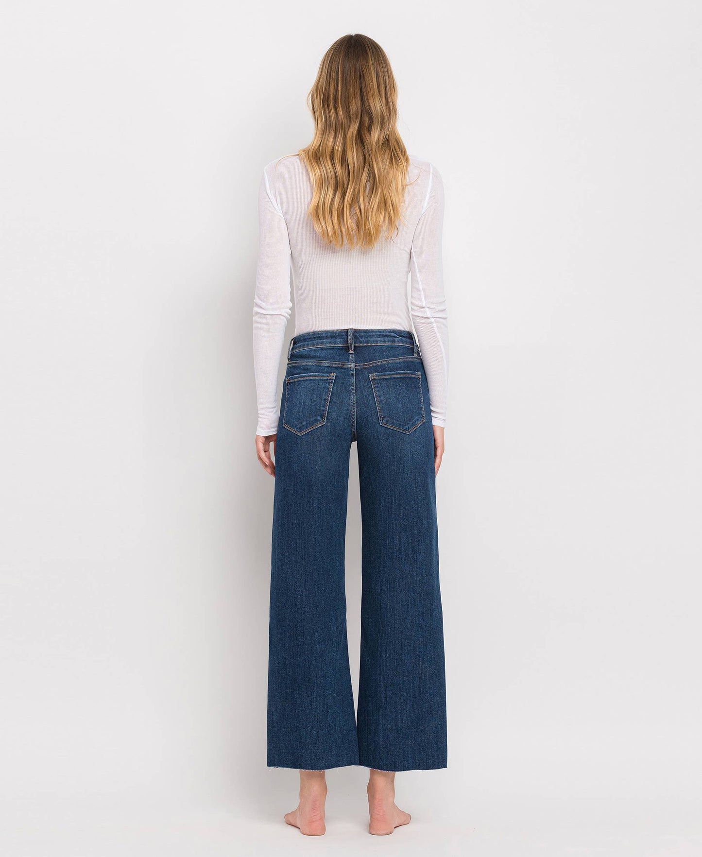 TUMMY CONTROL MID RISE WIDE LEG JEANS LV1311