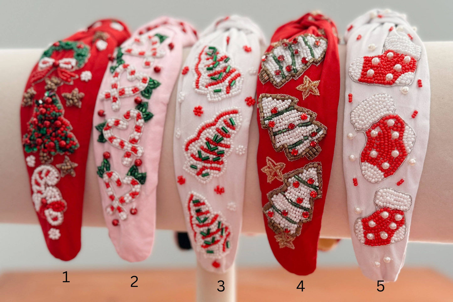 Christmas Headband, Christmas Accessories, Beaded Headband