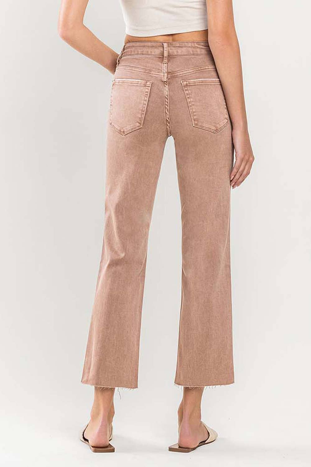 MID RISE CROP RAW HEM STRAIGHT JEANS
T5600