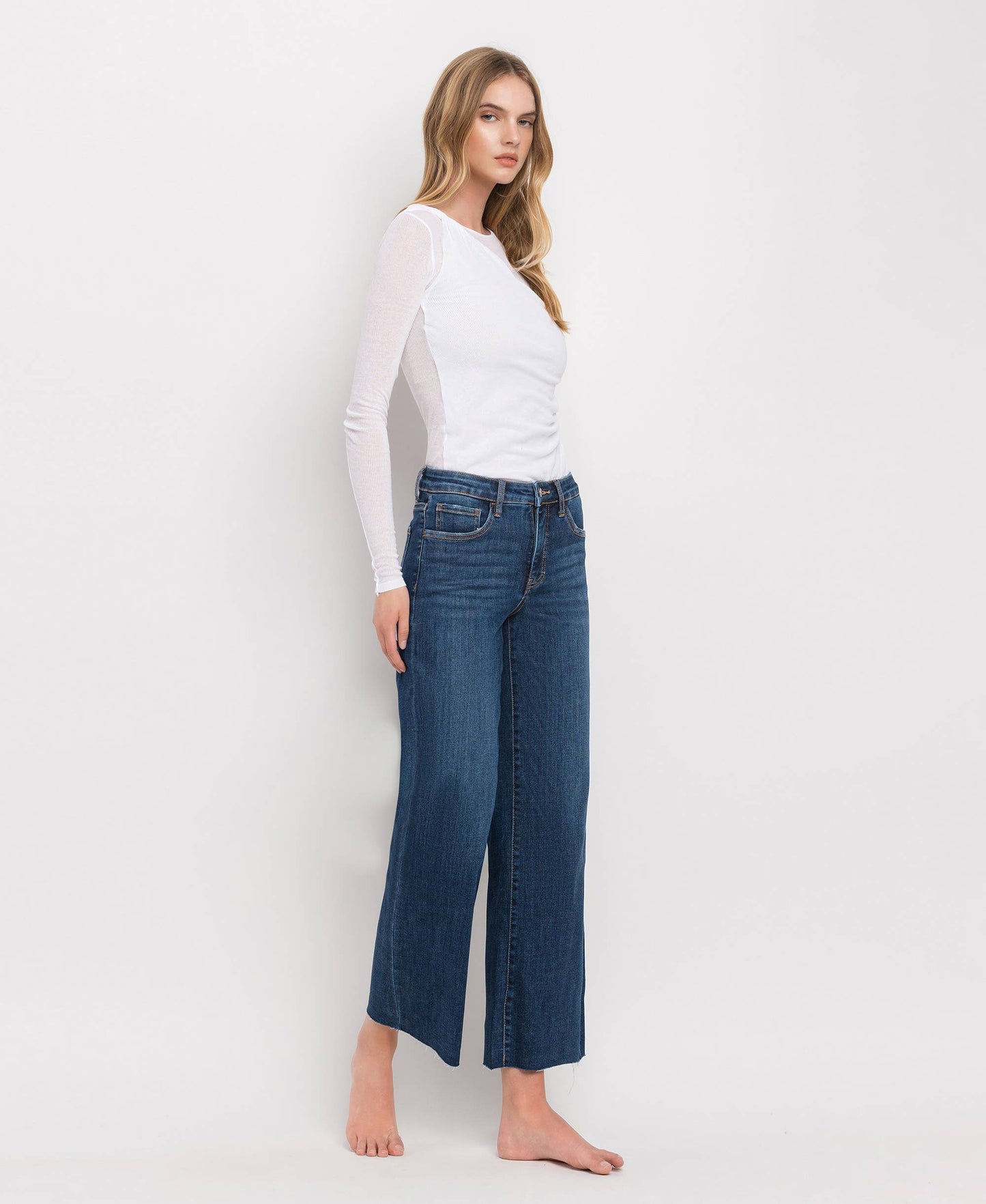 TUMMY CONTROL MID RISE WIDE LEG JEANS LV1311