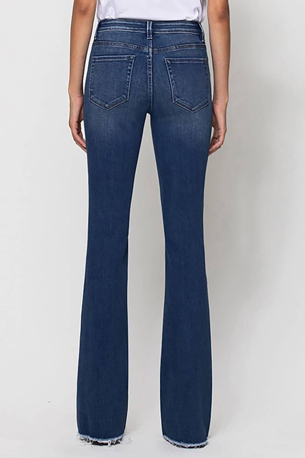 MID RISE RAW HEM FLARE JEANS T5349D