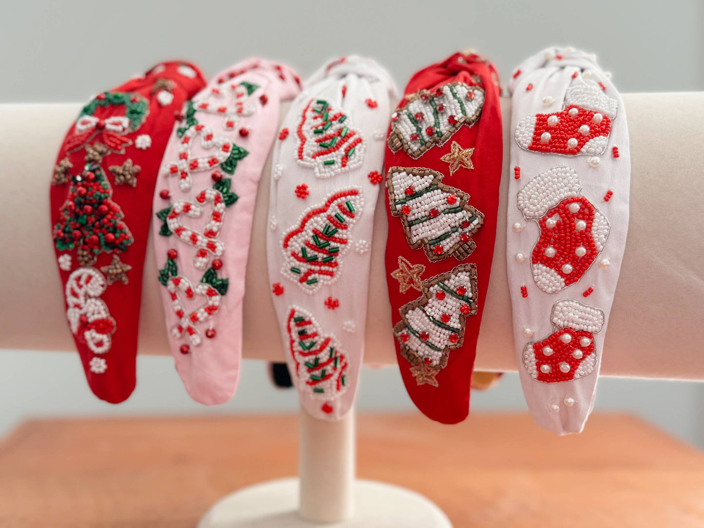 Christmas Headband, Christmas Accessories, Beaded Headband