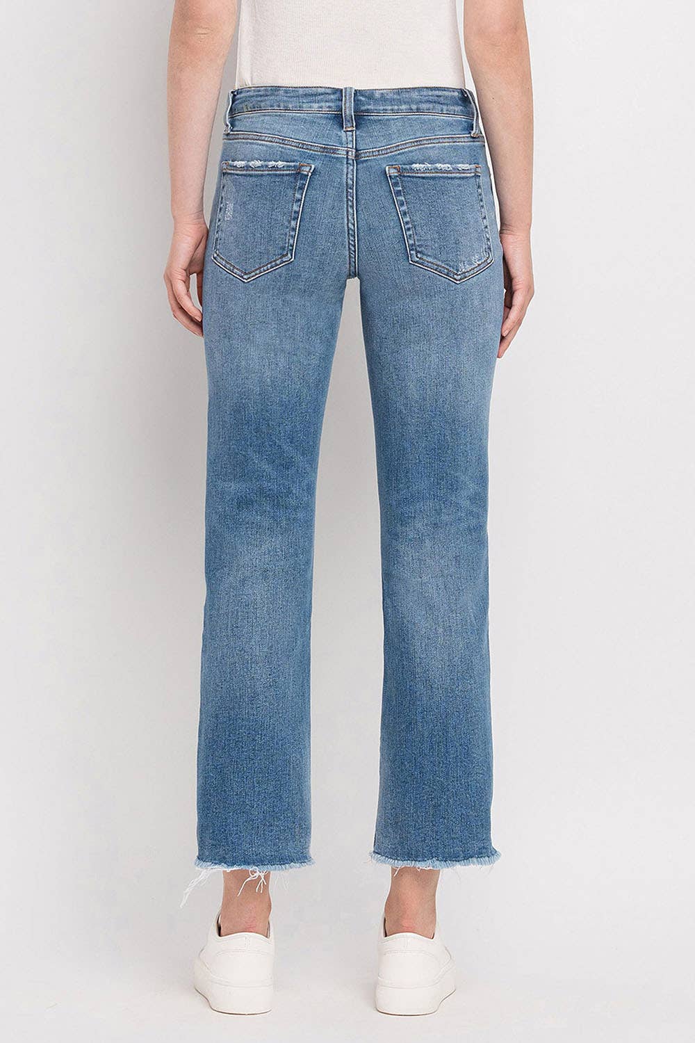 MID RISE CROP STRAIGHT JEANS F5221