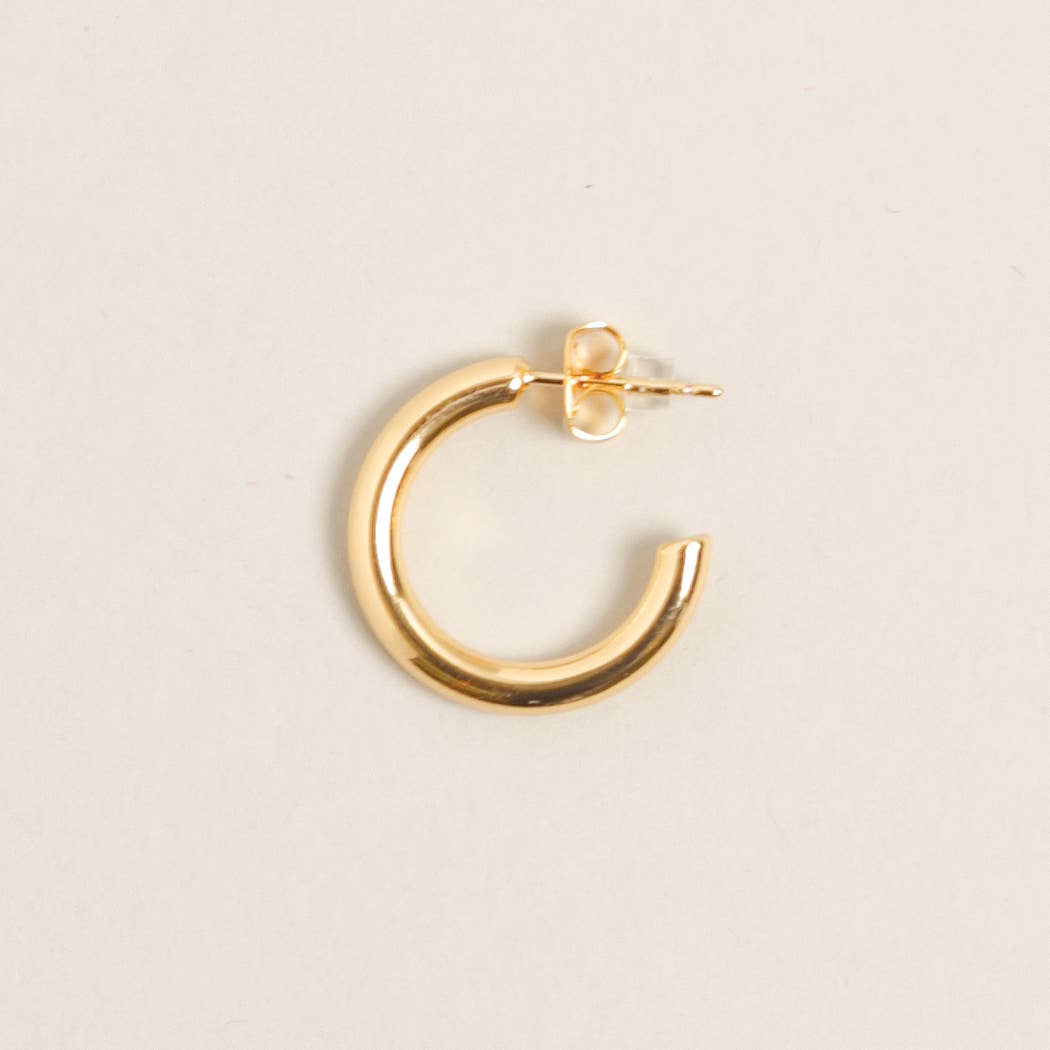 XS-14K Gold Dipped Post Hoop Earrings