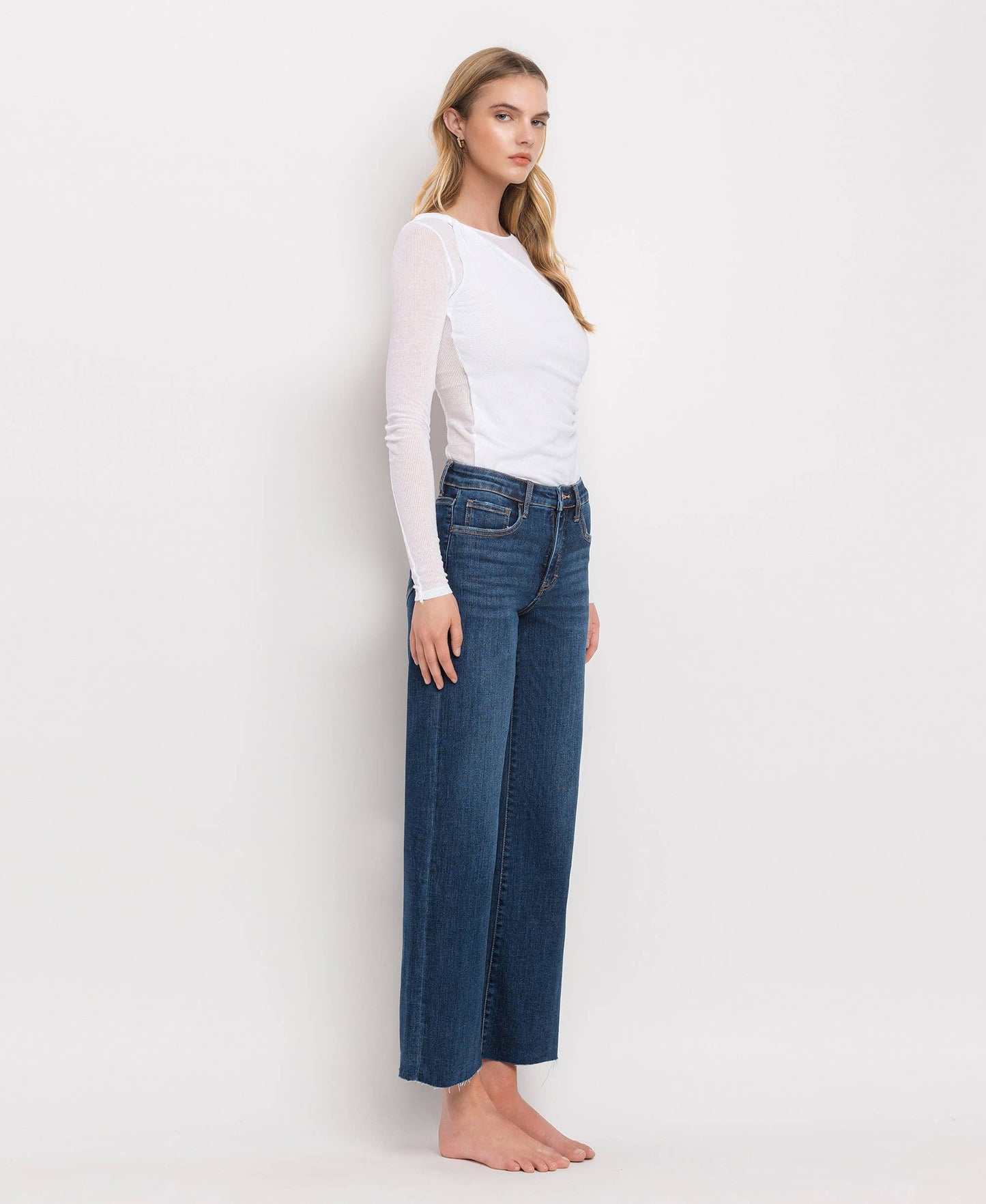 TUMMY CONTROL MID RISE WIDE LEG JEANS LV1311