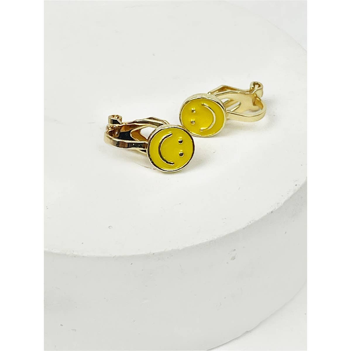Smiley Face Clip on Earrings