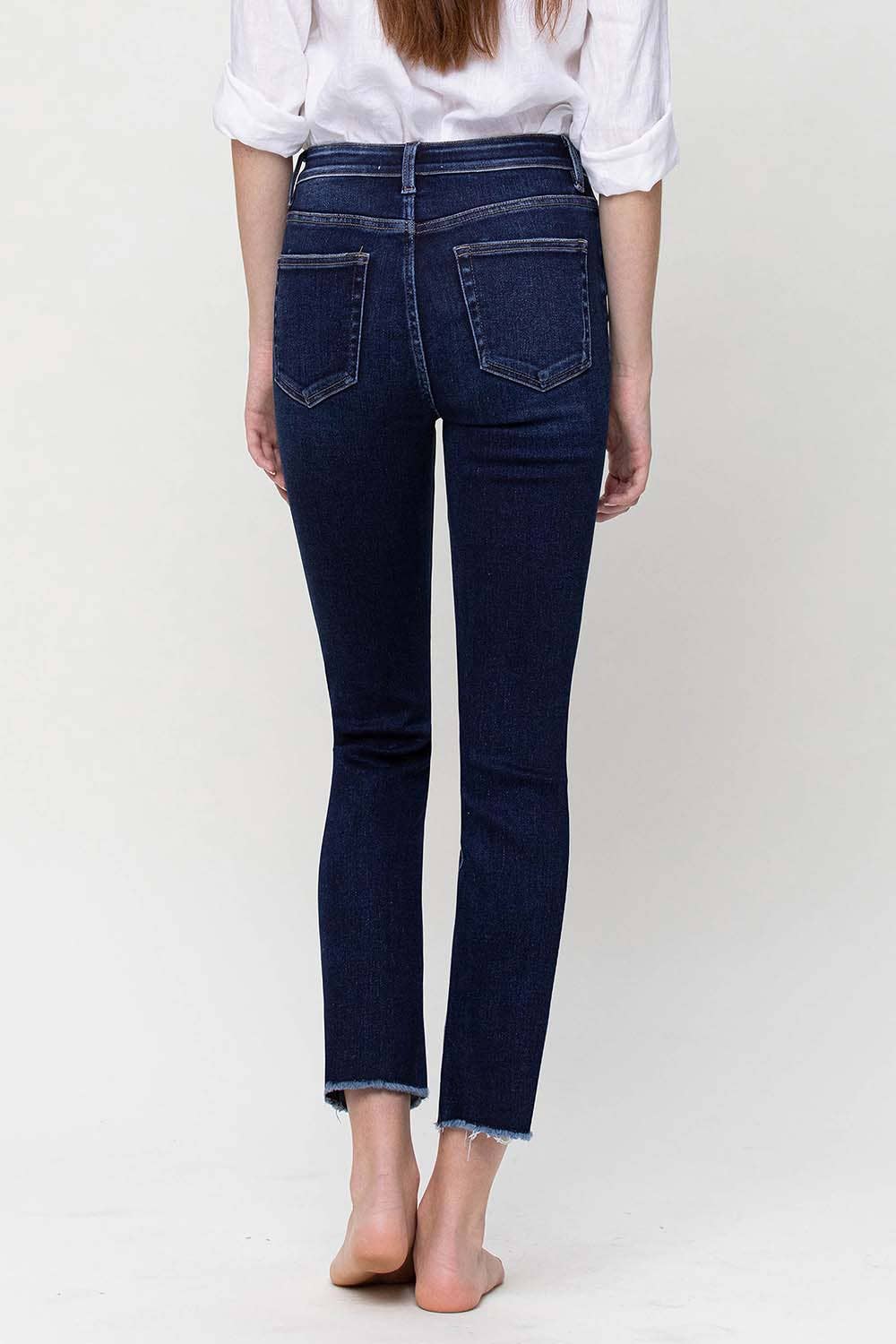 SUPER HIGH RISE STRETCH SLIM STRAIGHT JEANS T5354