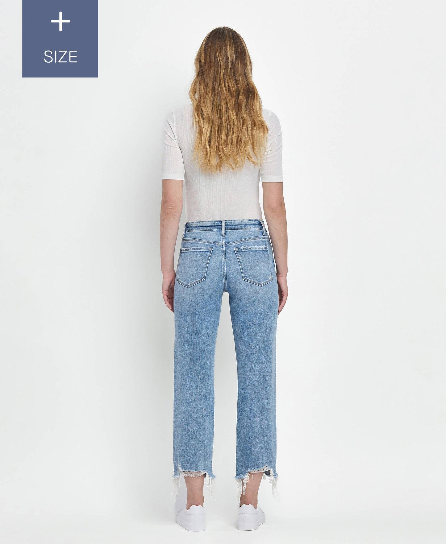 PLUS SIZE HIGH RISE REGULAR STRAIGHT JEANS T6478-P