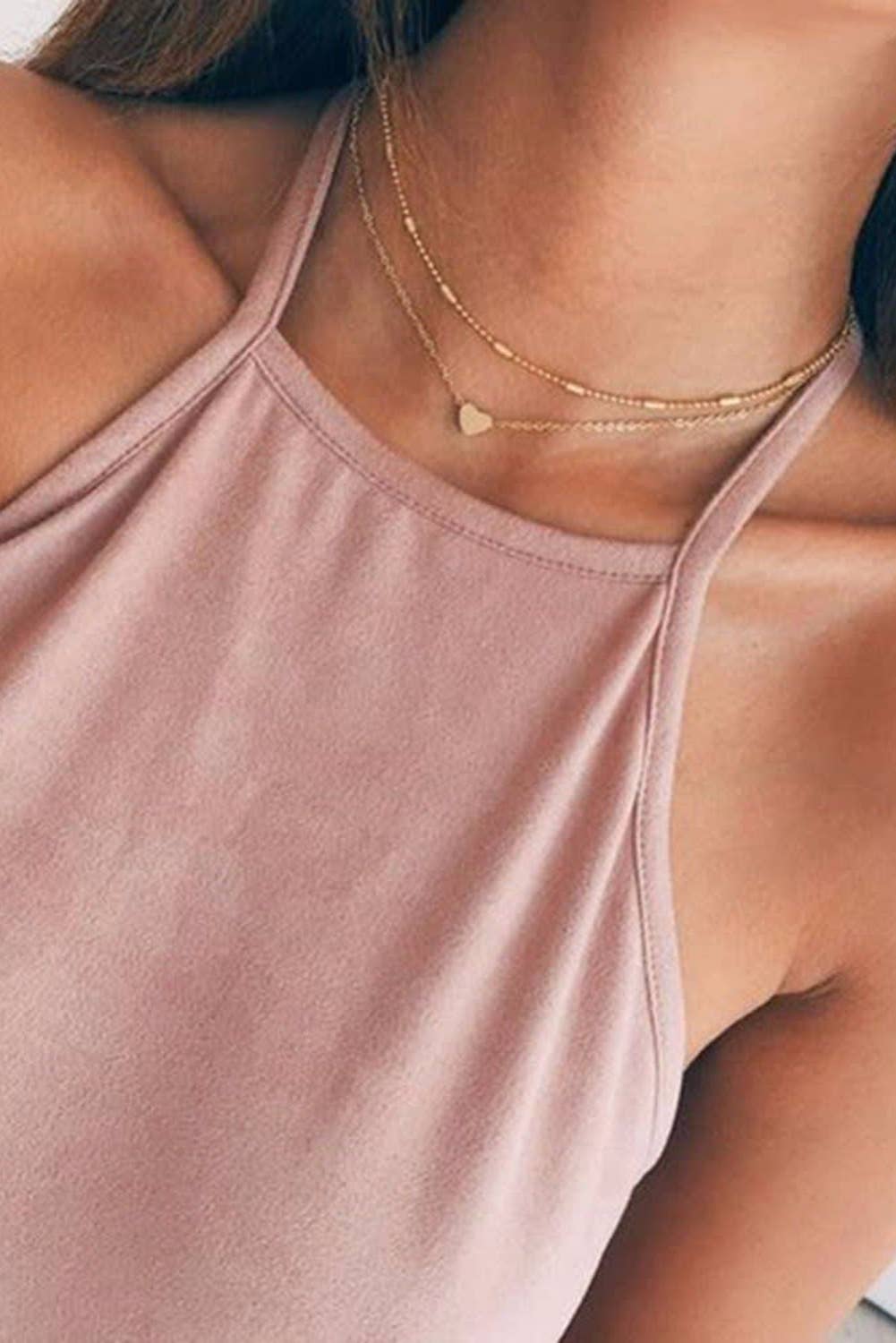 LDC Valentine Heart Shaped Layered Chain Necklace