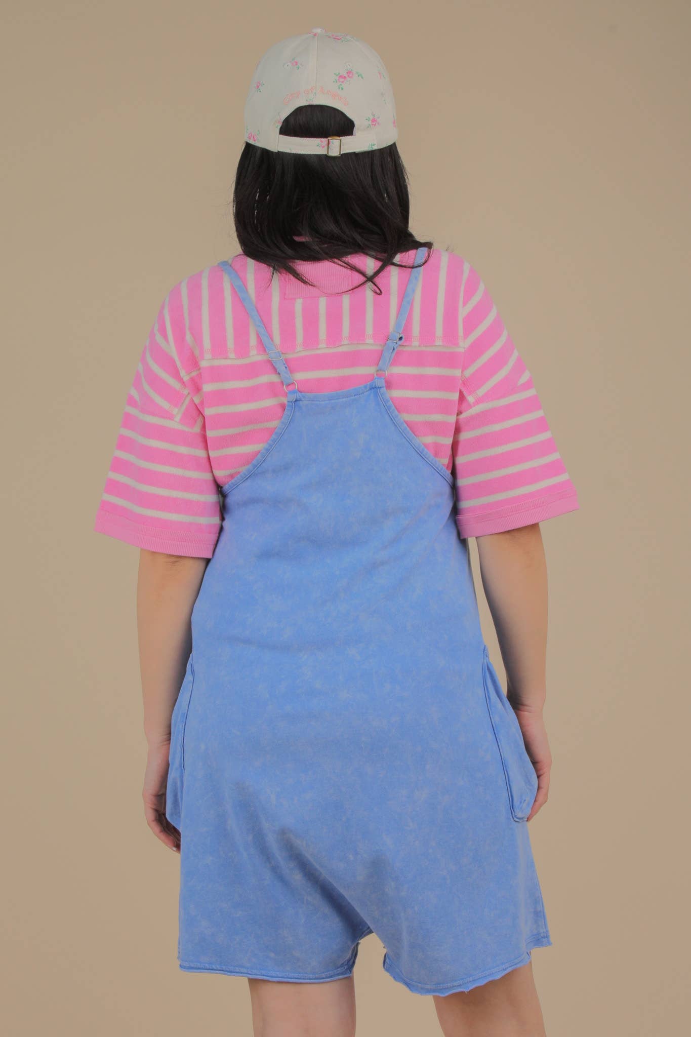 NP70359-Mineral Washed Sleeveless Casual Knit Romper