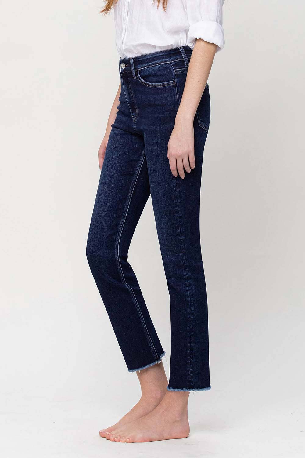 SUPER HIGH RISE STRETCH SLIM STRAIGHT JEANS T5354