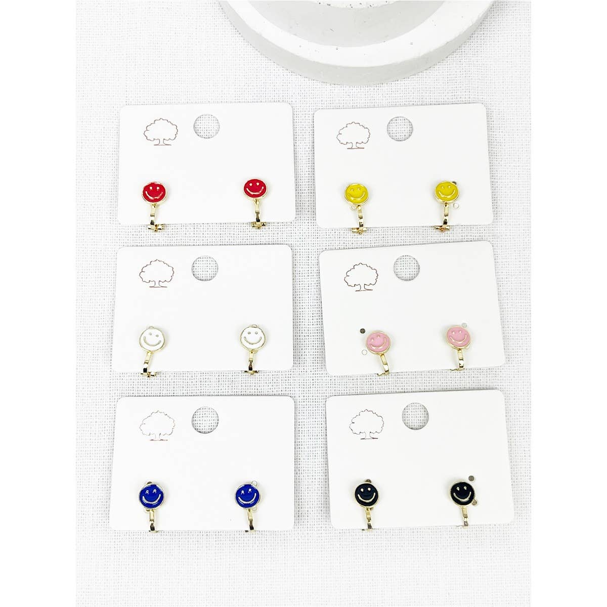 Smiley Face Clip on Earrings