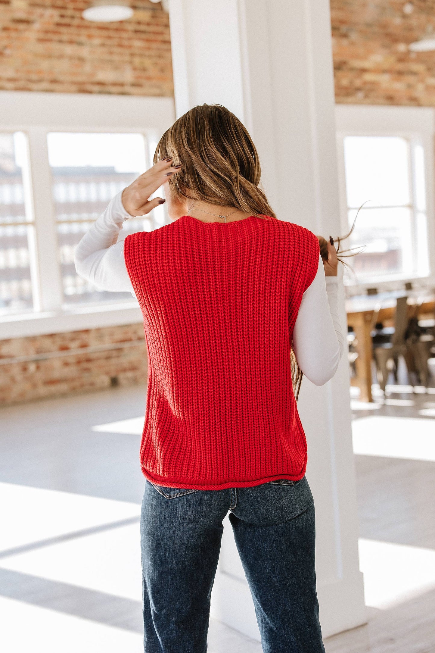 Marissa Textured Knit Sweater Vest