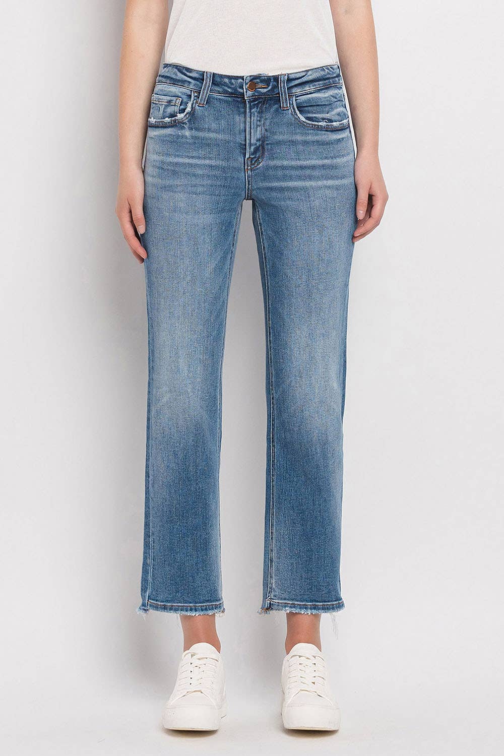 MID RISE CROP STRAIGHT JEANS F5221
