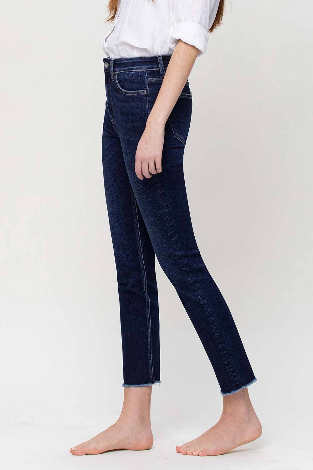 SUPER HIGH RISE STRETCH SLIM STRAIGHT JEANS T5354