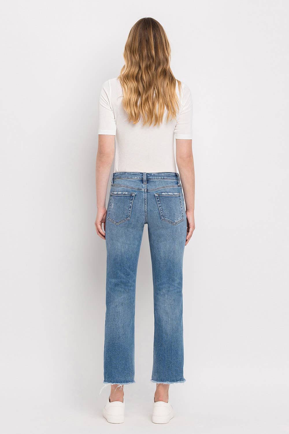 MID RISE CROP STRAIGHT JEANS F5221