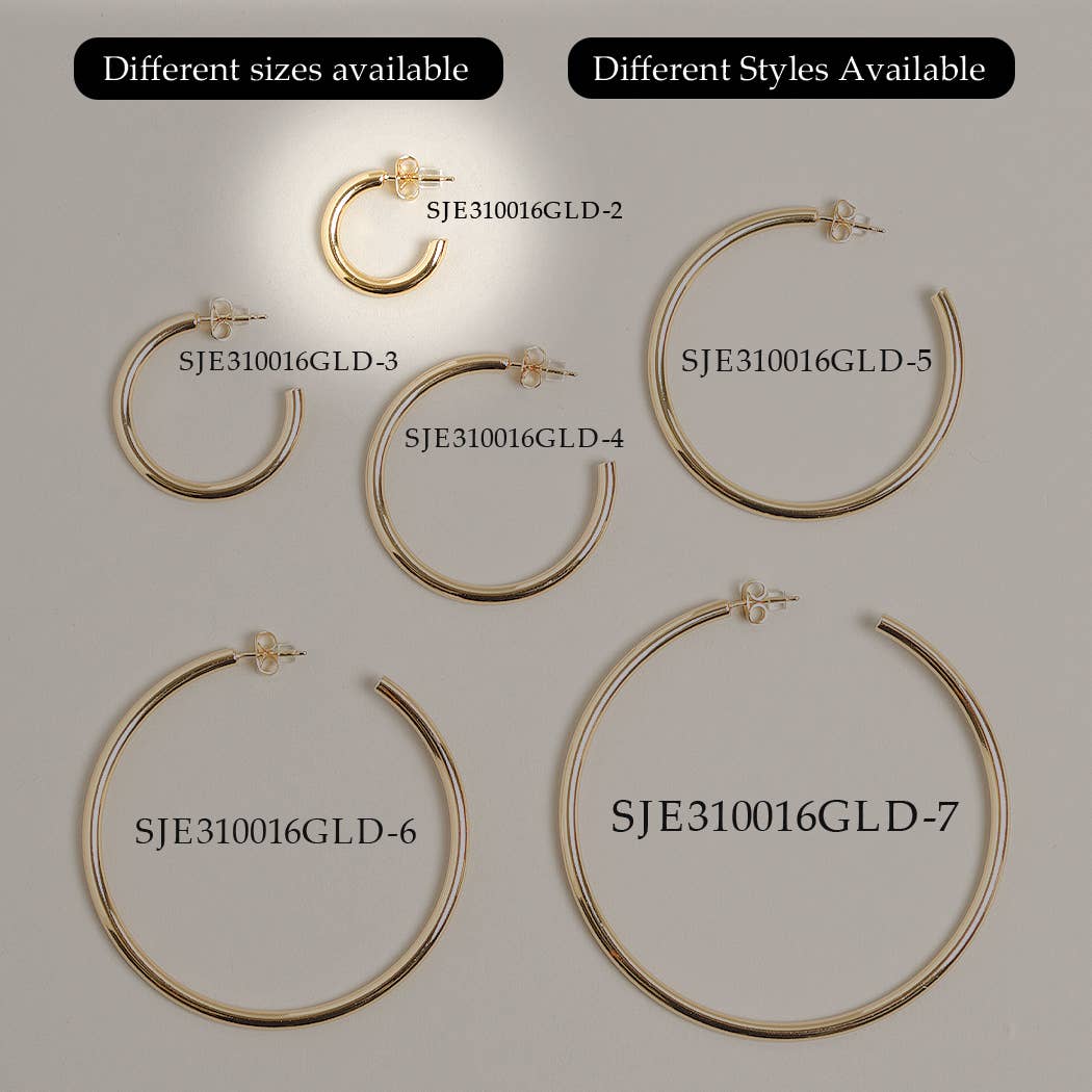 XS-14K Gold Dipped Post Hoop Earrings