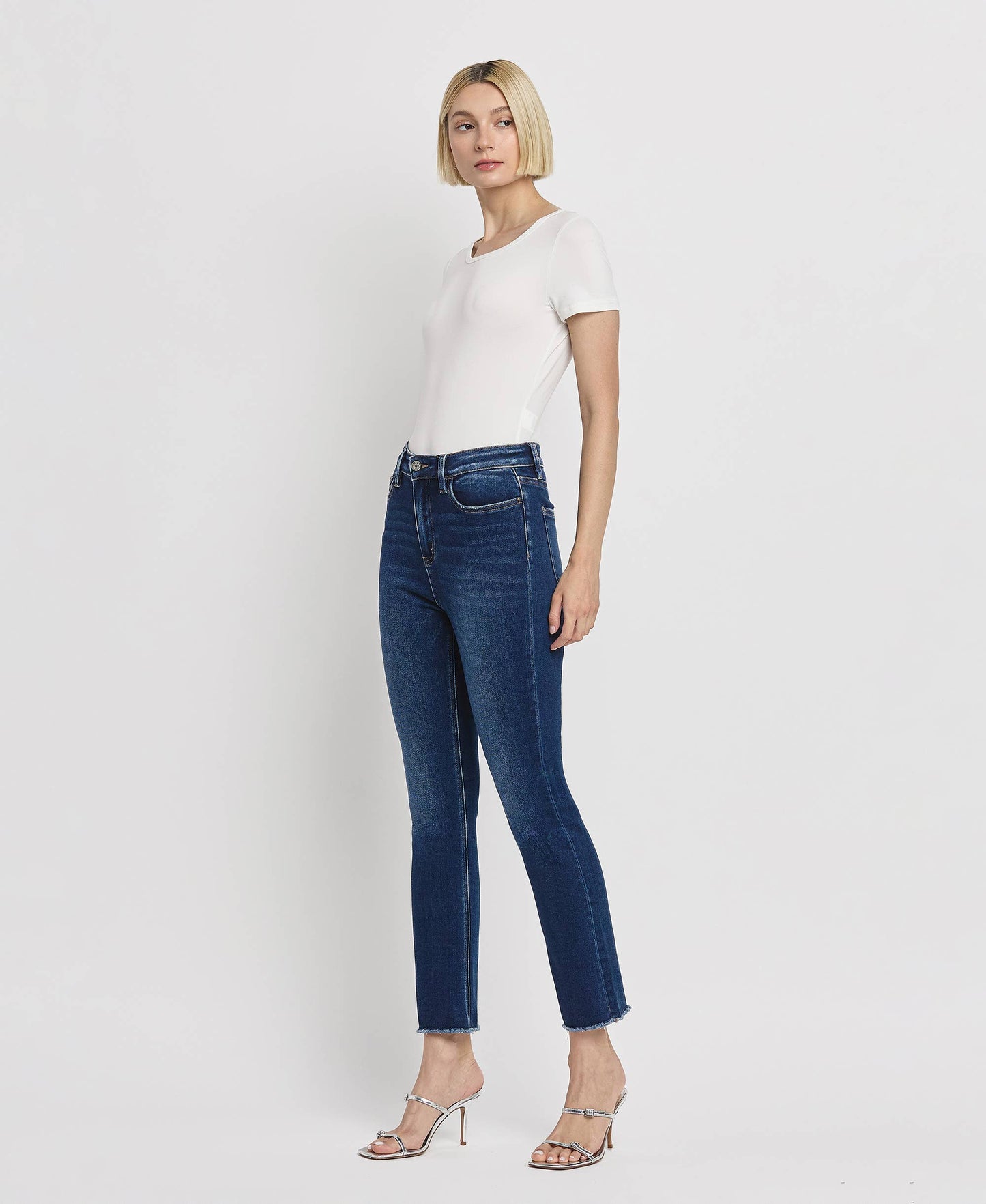 SUPER HIGH RISE STRETCH SLIM STRAIGHT JEANS T5354