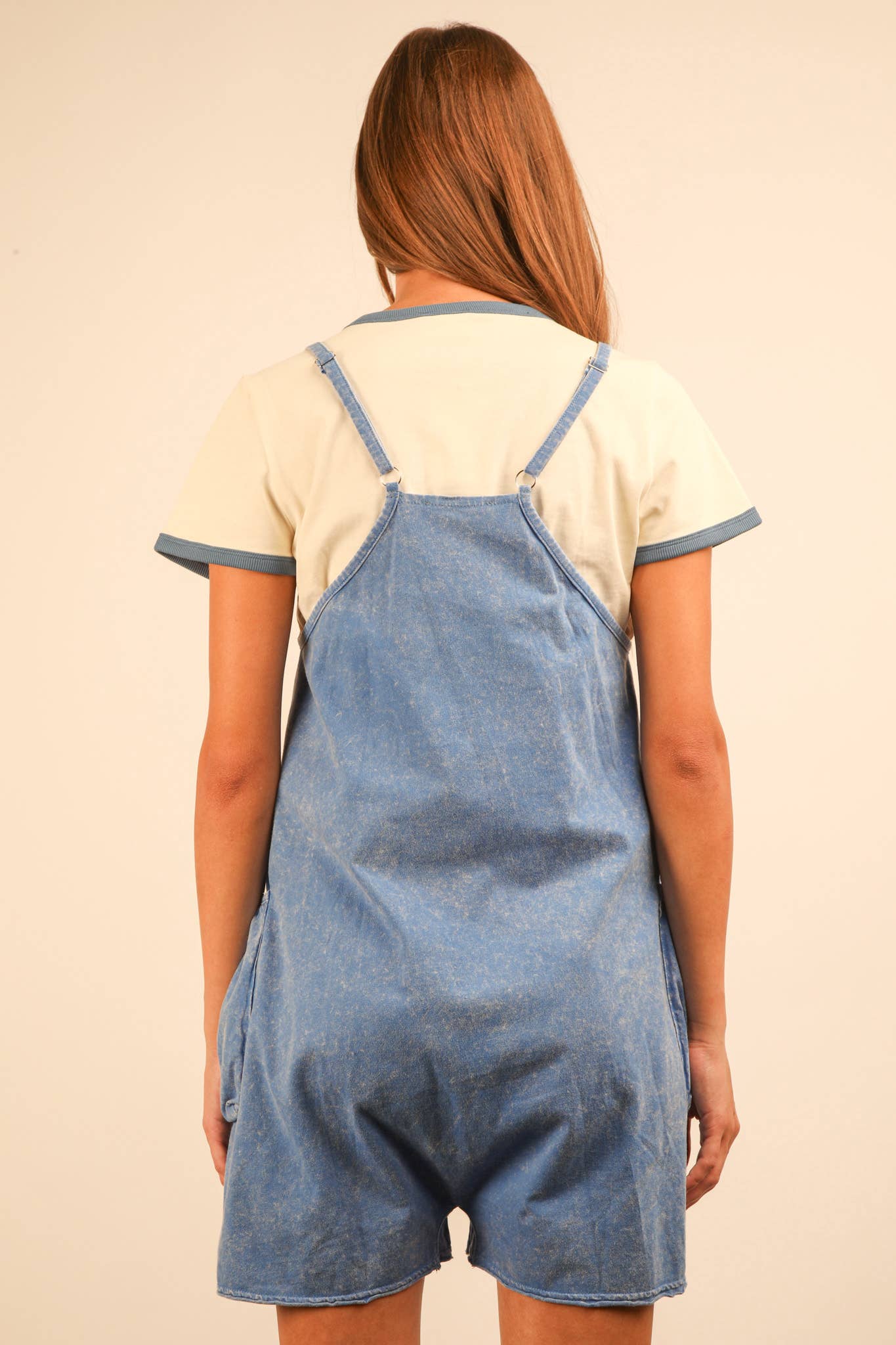 NP70359-Mineral Washed Sleeveless Casual Knit Romper