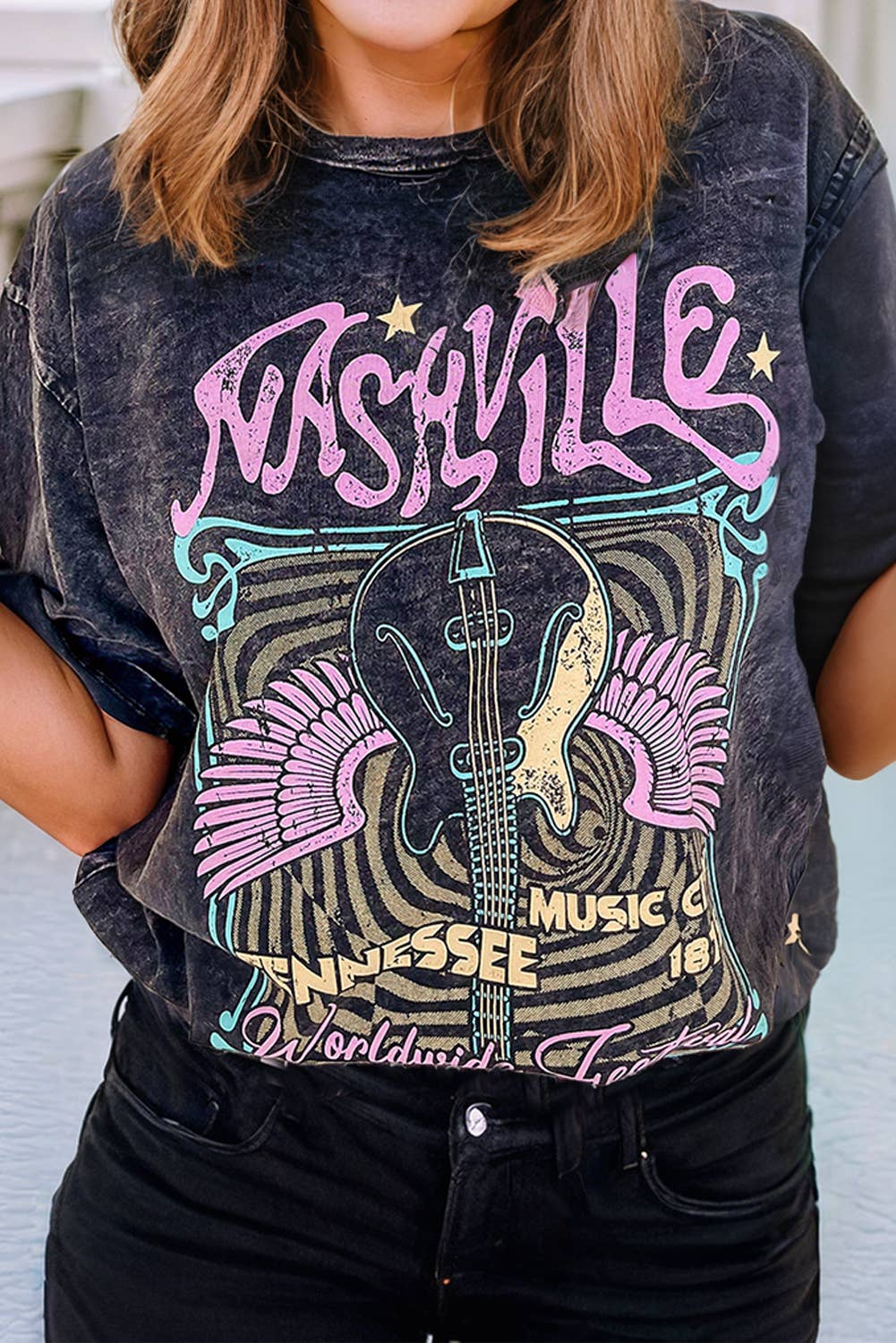 LDC Vintage Nashville Tennessee Graphic Plus Size Tee
