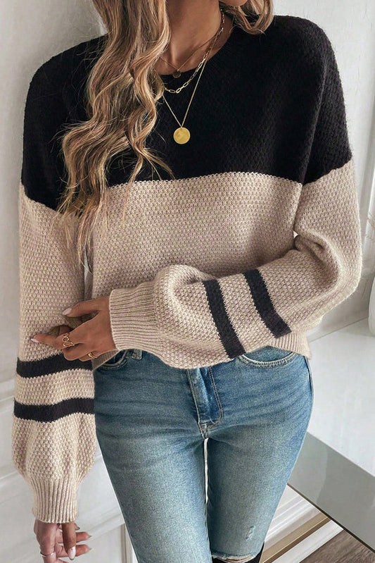 Colorblock knit Striped Sweater