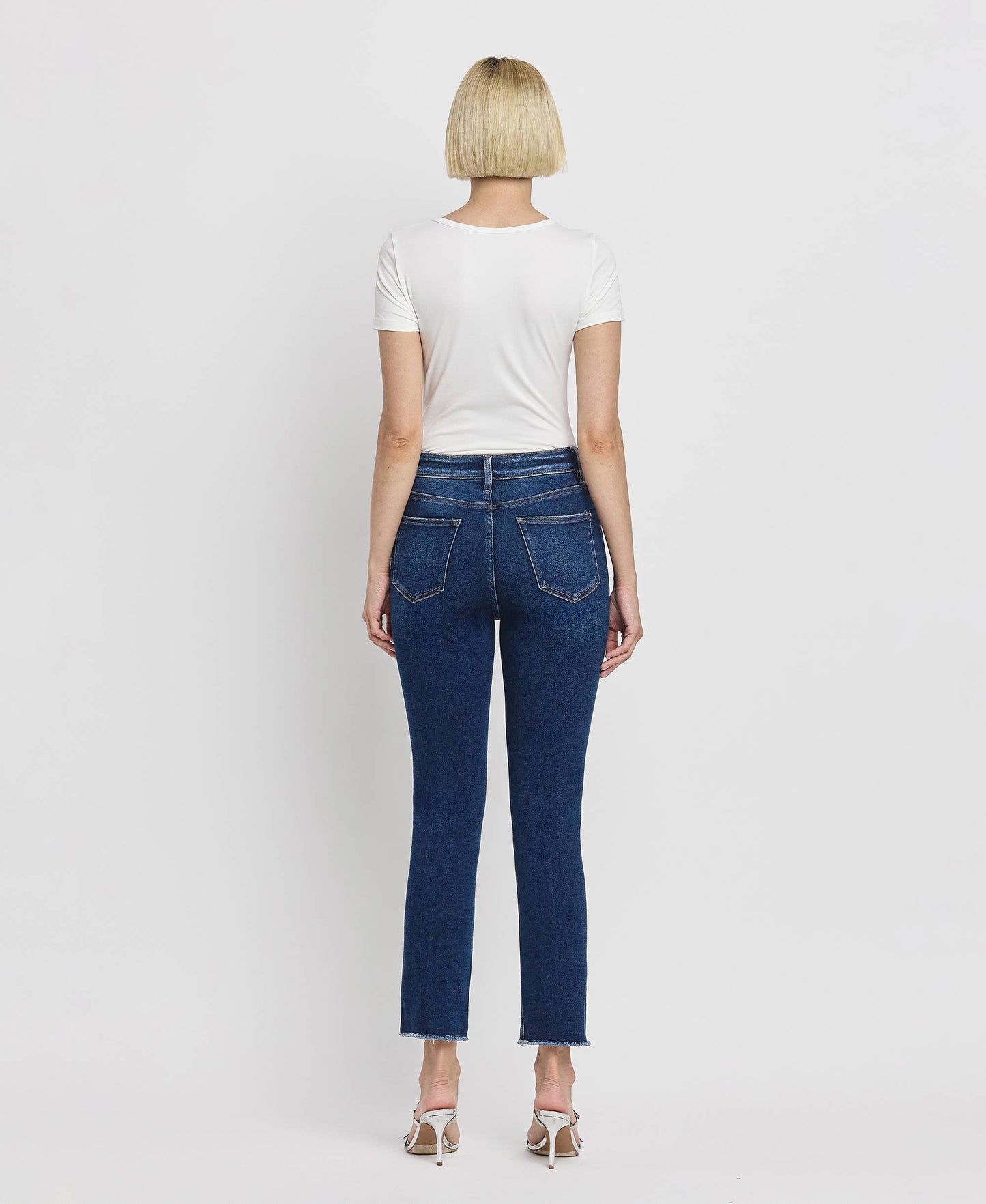 SUPER HIGH RISE STRETCH SLIM STRAIGHT JEANS T5354