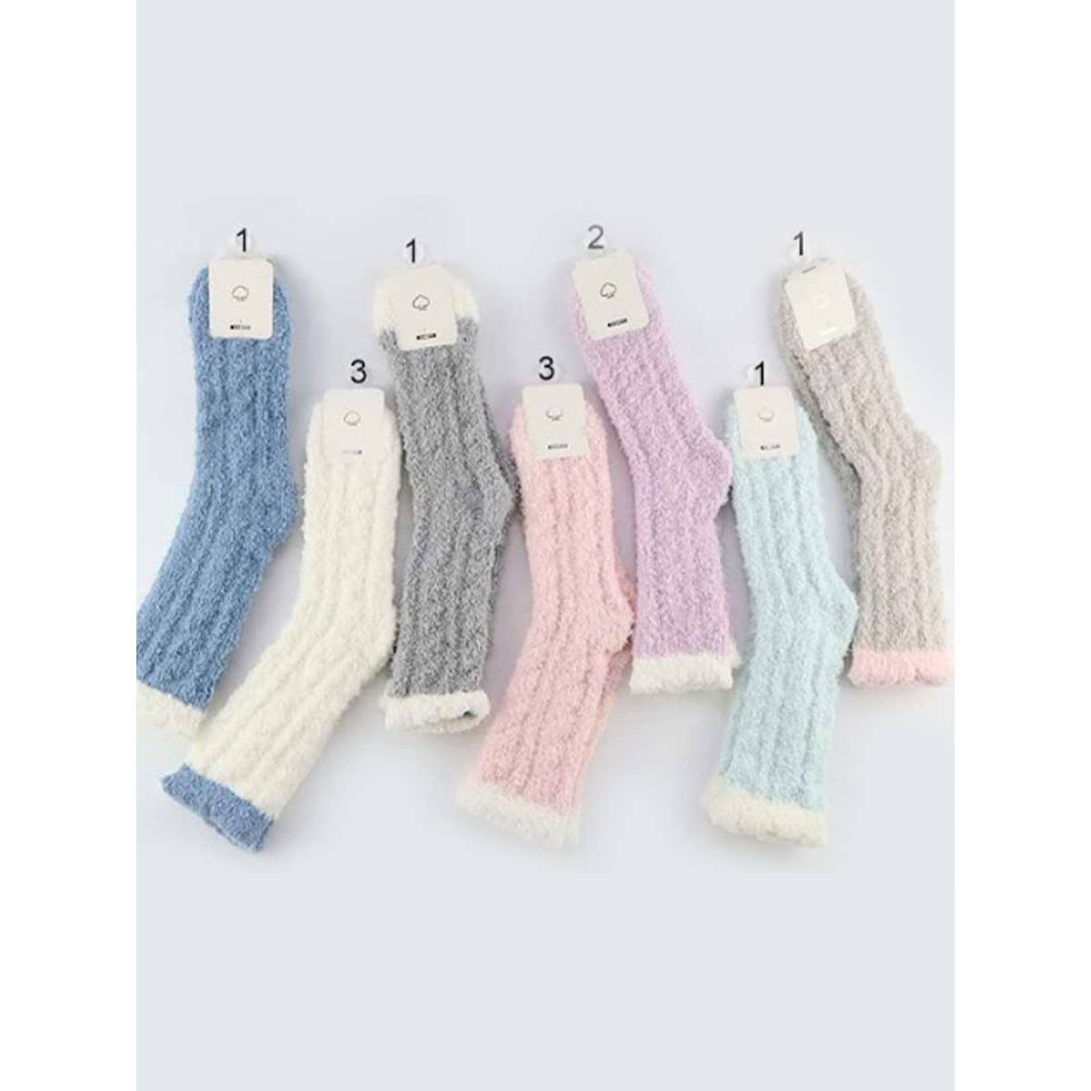 Cable Knit Pattern Two Tone Cozy Socks
