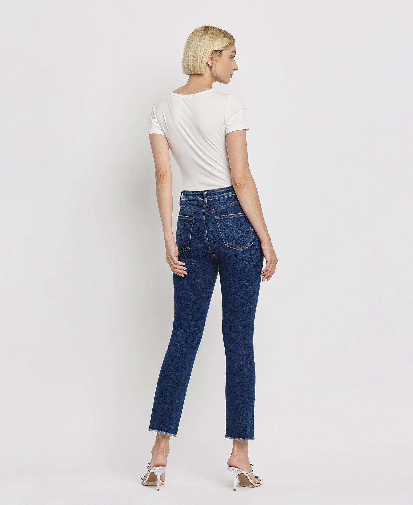 SUPER HIGH RISE STRETCH SLIM STRAIGHT JEANS T5354