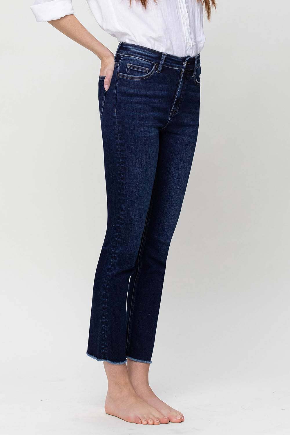 SUPER HIGH RISE STRETCH SLIM STRAIGHT JEANS T5354