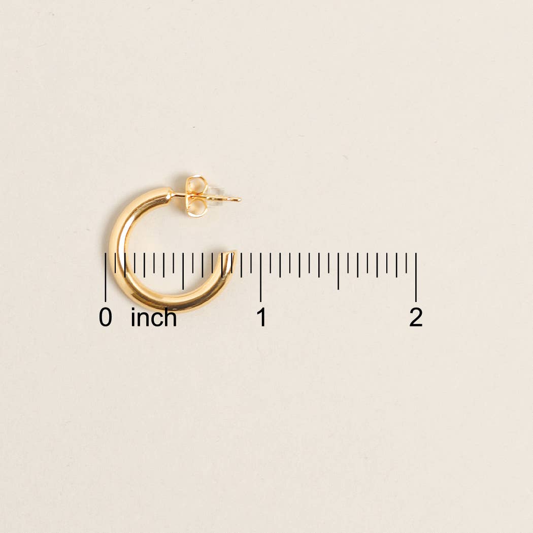 XS-14K Gold Dipped Post Hoop Earrings