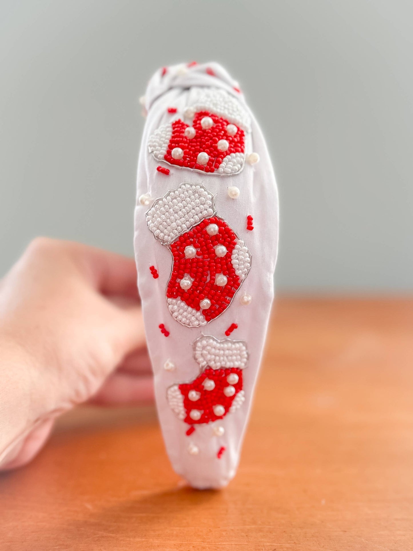 Christmas Headband, Christmas Accessories, Beaded Headband