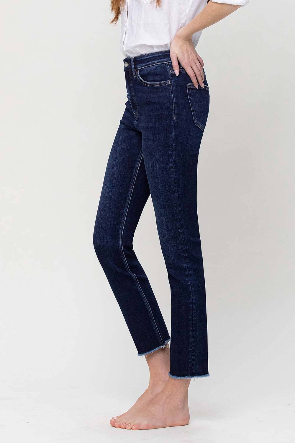 SUPER HIGH RISE STRETCH SLIM STRAIGHT JEANS T5354