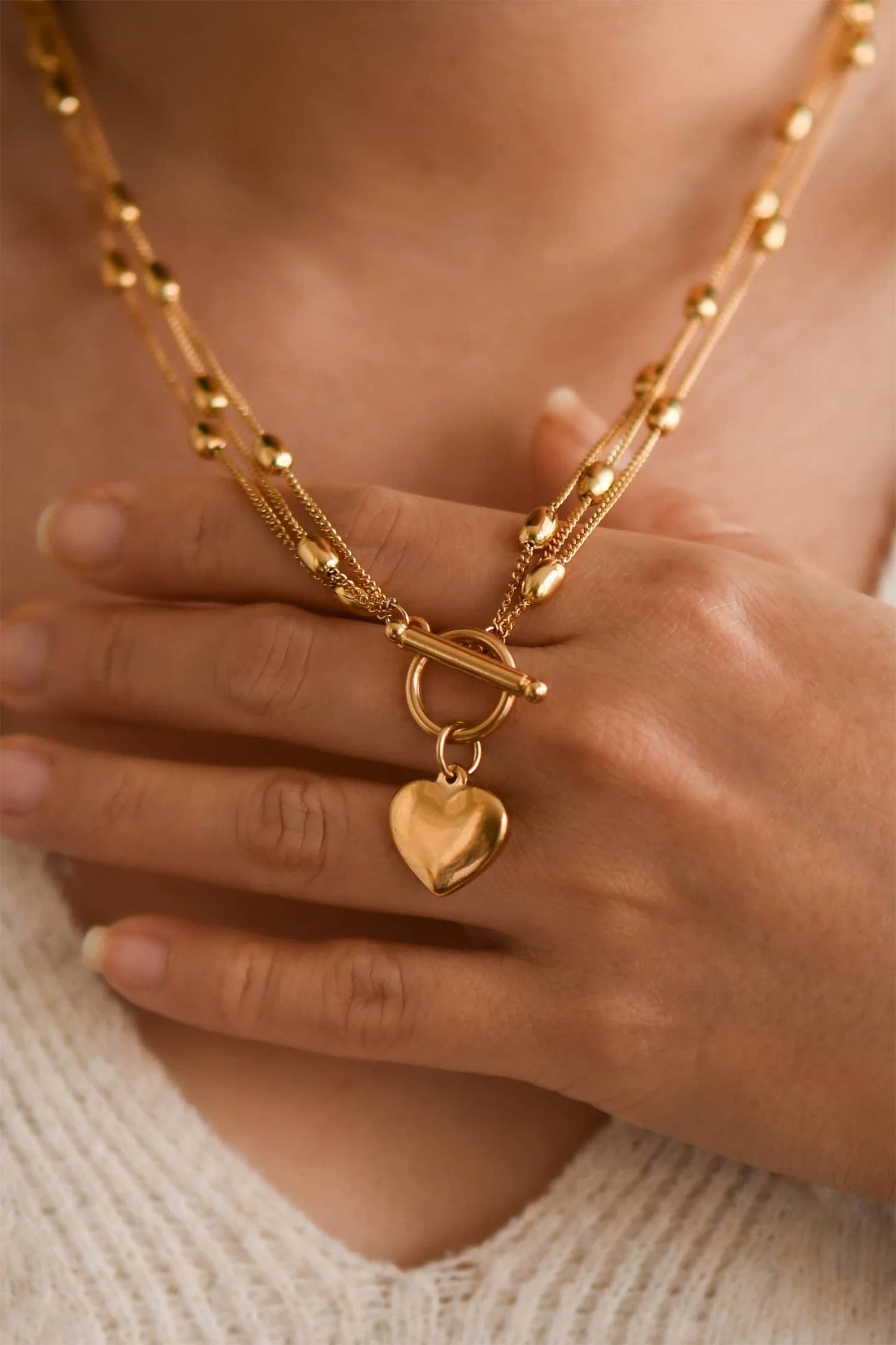 LDC Valentine Heart Pendant Chain Necklace Fashion Jewelry